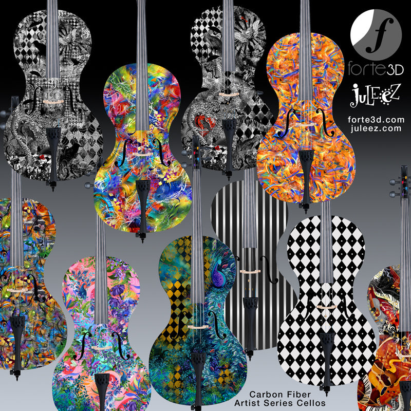 Forte3D Carbon Fiber Cello Elegant Stripe Juleez