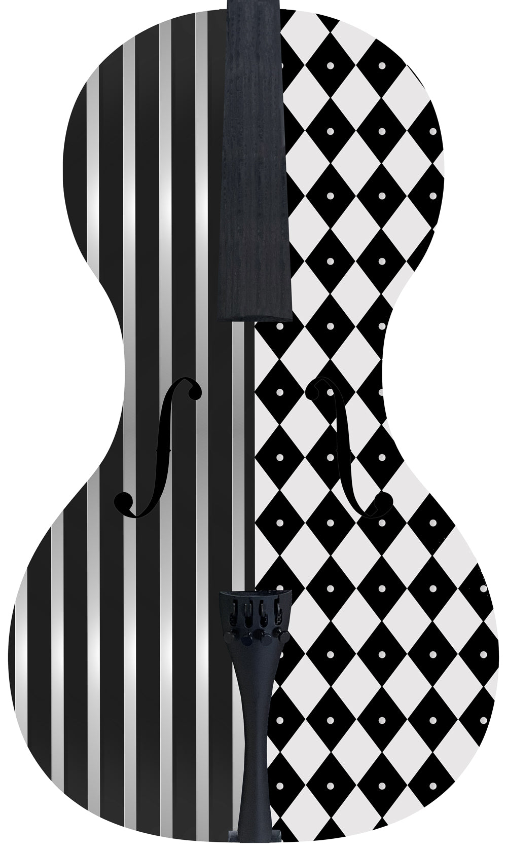 Forte3D Carbon Fiber Cello - Art Top- Harlequin Pearl Stripe