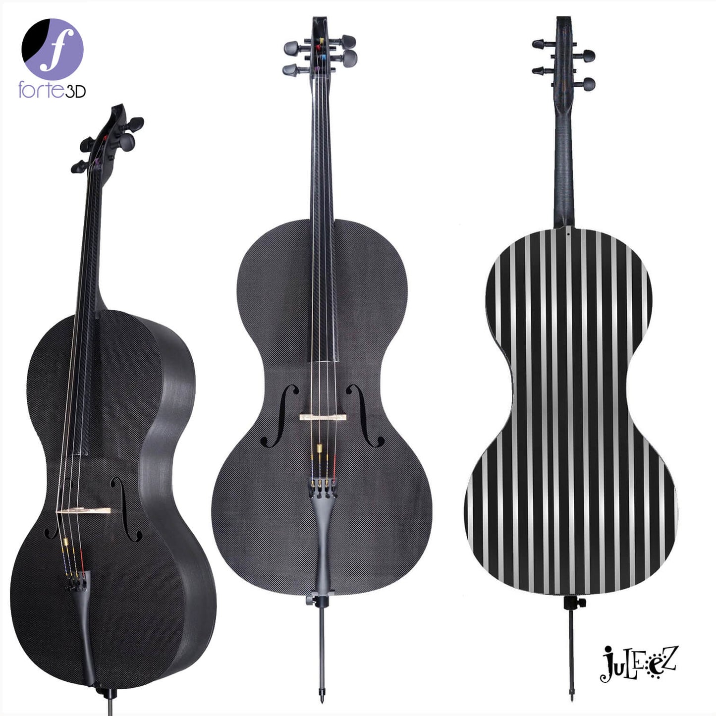 Forte3D® Cello Fine Art Cellos Painted BACK by Juleez