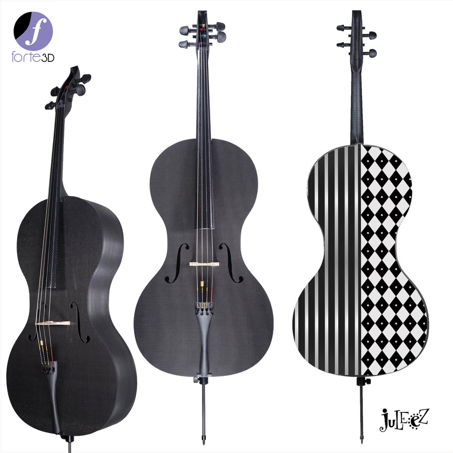Forte3D® Cello Fine Art Cellos Painted BACK by Juleez