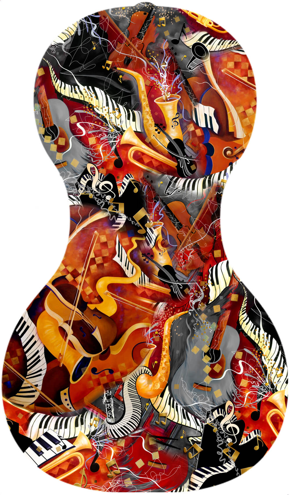 Forte3D® Cello Fine Art Cellos Painted BACK by Juleez