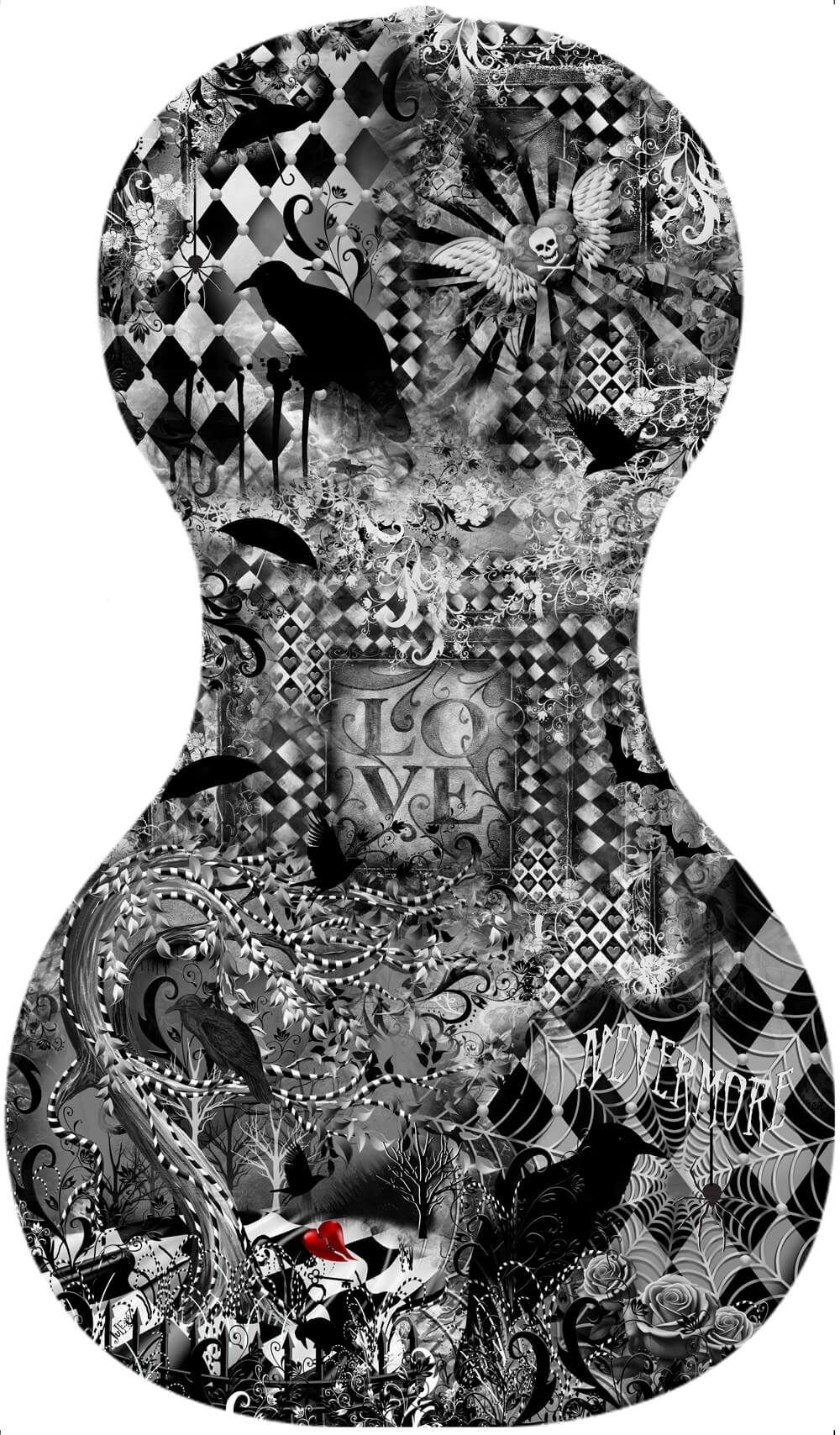 Forte3D® Cello Fine Art Cellos Painted BACK by Juleez