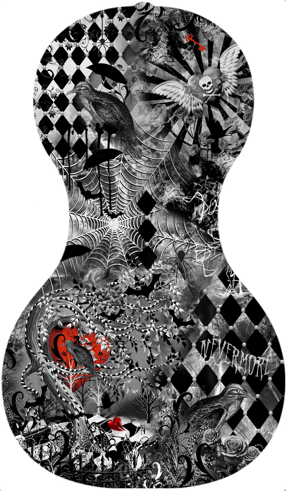 Forte3D® Cello Fine Art Cellos Painted BACK by Juleez