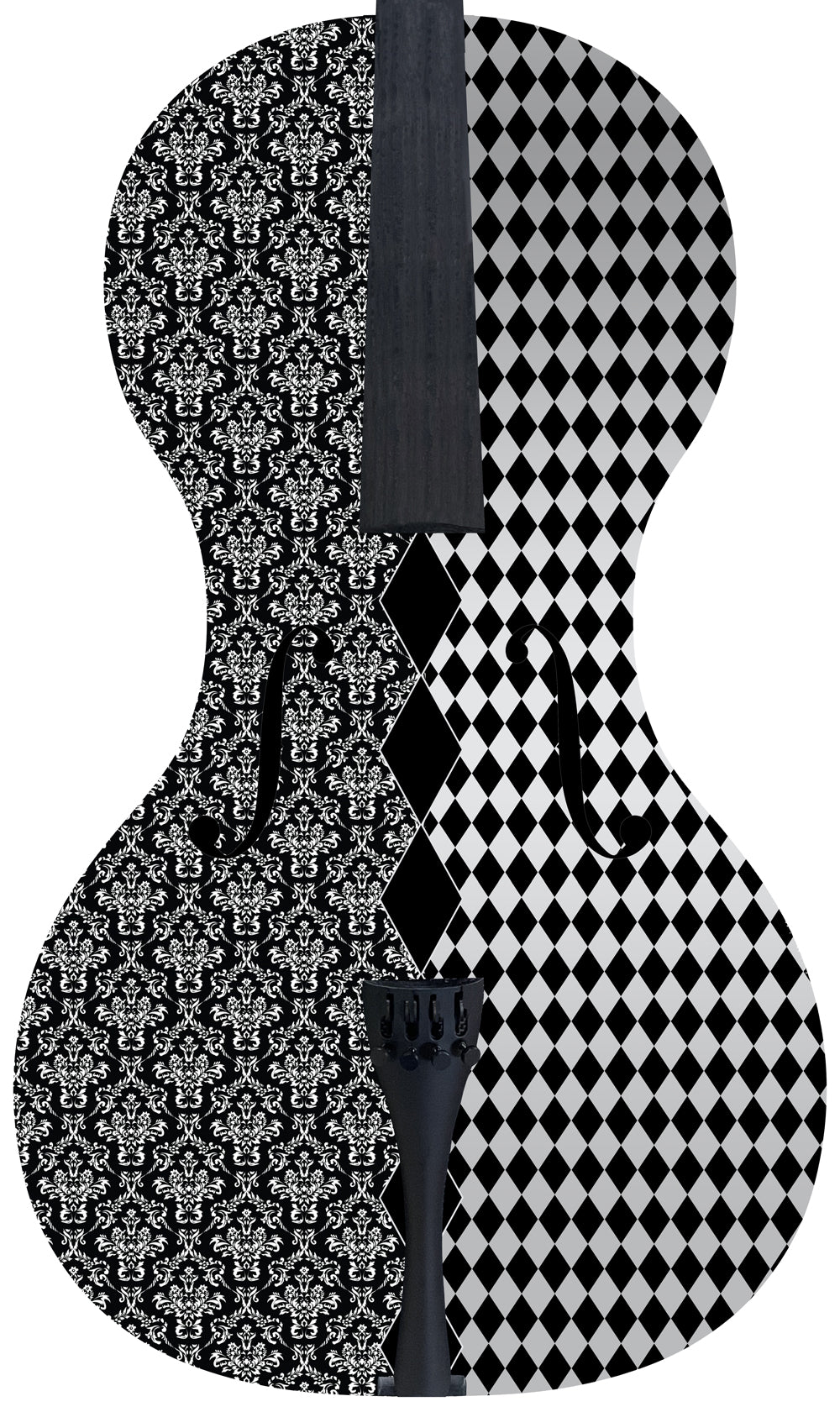forte3D Carbon Fiber Art Top Cello - Damask Harlequin