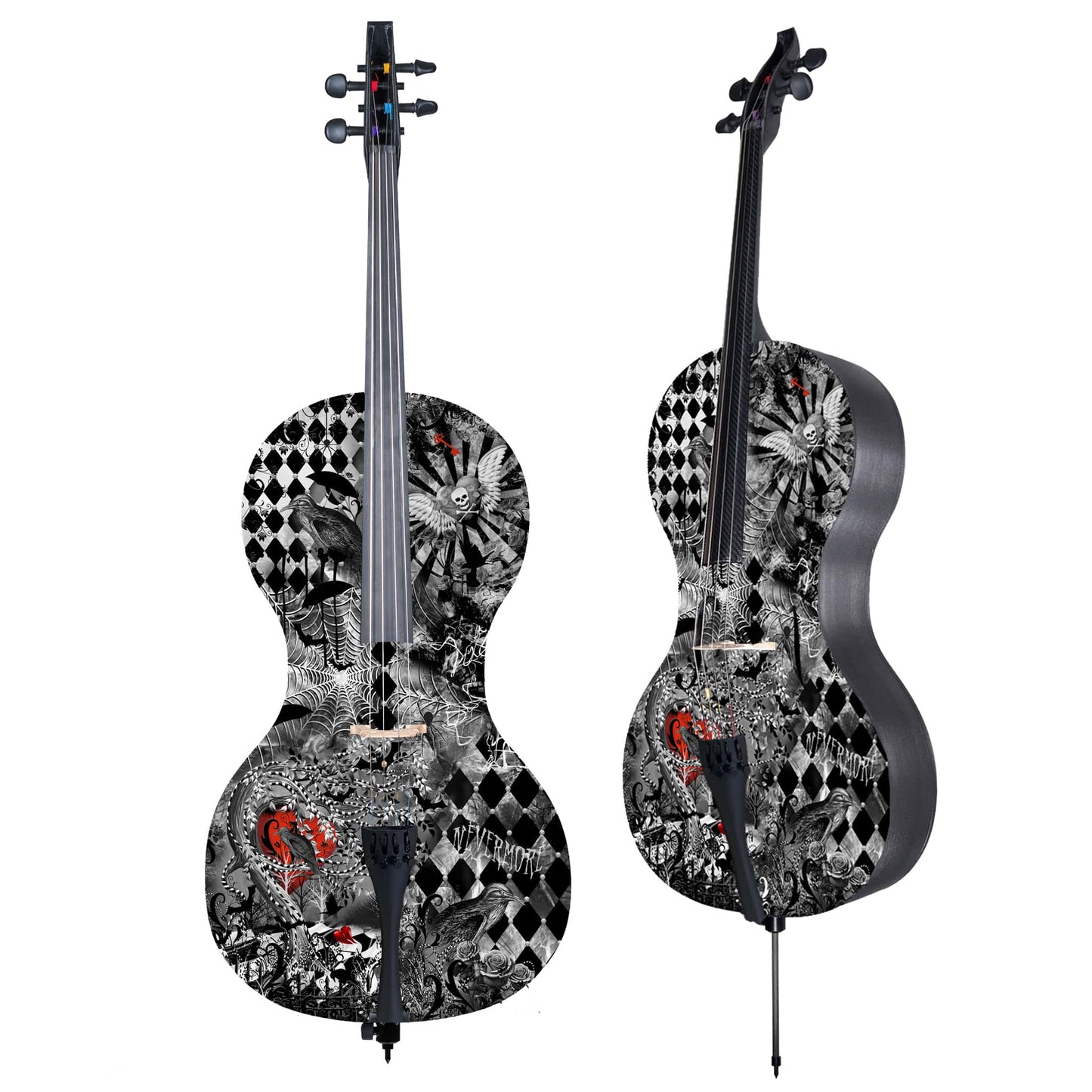 Forte3D Carbon Fiber Cello - Nevermore Raven -Wednesday
