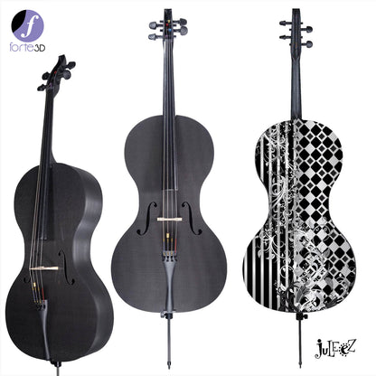 Forte3D® Cello Fine Art Cellos Painted BACK by Juleez