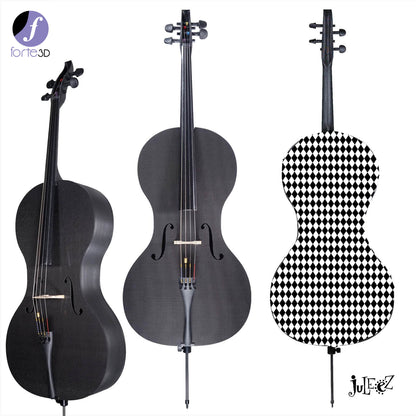 Forte3D® Cello Fine Art Cellos Painted BACK by Juleez