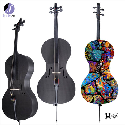 Forte3D® Cello Fine Art Cellos Painted BACK by Juleez