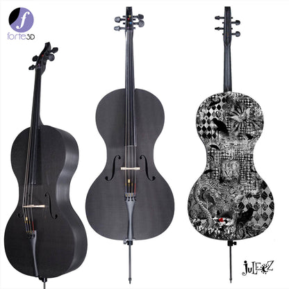 Forte3D® Cello Fine Art Cellos Painted BACK by Juleez