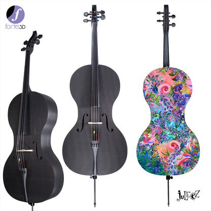 Forte3D® Cello Fine Art Cellos Painted BACK by Juleez