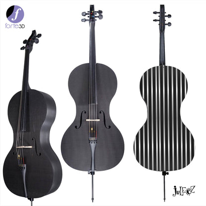Forte3D® Cello Fine Art Cellos Painted BACK by Juleez