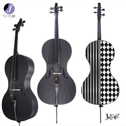 Forte3D® Cello Fine Art Cellos Painted BACK by Juleez