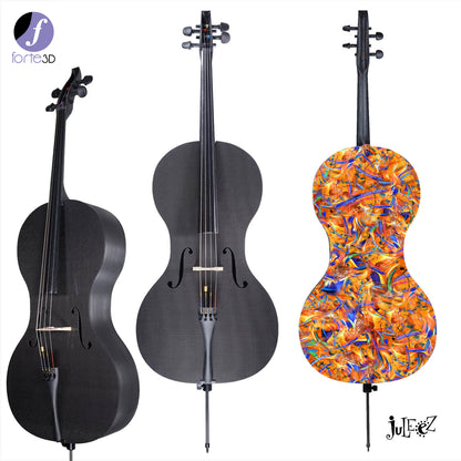 Forte3D® Cello Fine Art Cellos Painted BACK by Juleez
