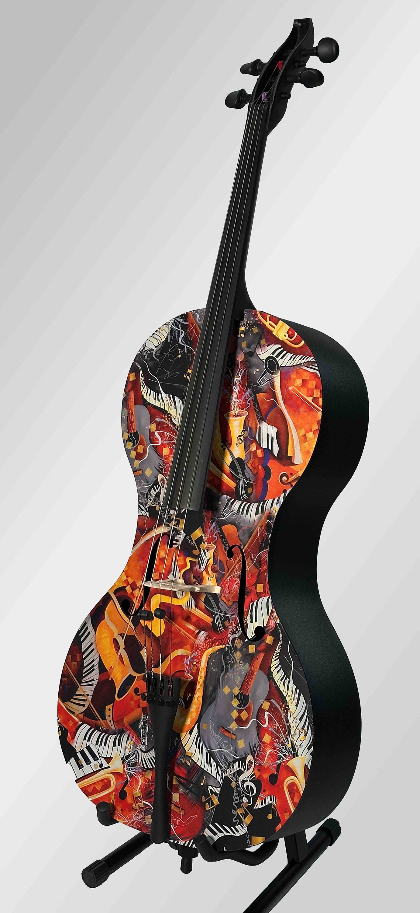 Forte3D® Cello with Fine Art TOP AND OR BACK by Juleez Art