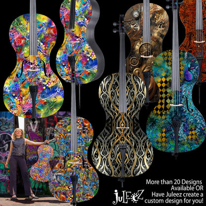 Forte3D® Cello with Fine Art TOP AND OR BACK by Juleez Art
